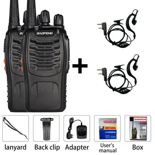 2pcs Baofeng BF-888S Walkie Talkie 5W 16 Chs 400-470MHz UHF FM Transceiver 6m Two Way Radio Comunicador For Outdoor Hiking