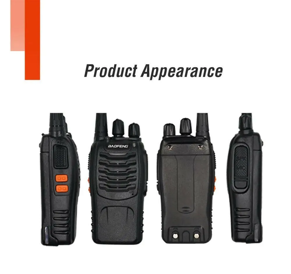2pcs Baofeng BF-888S Walkie Talkie 5W 16 Chs 400-470MHz UHF FM Transceiver 6m Two Way Radio Comunicador For Outdoor Hiking
