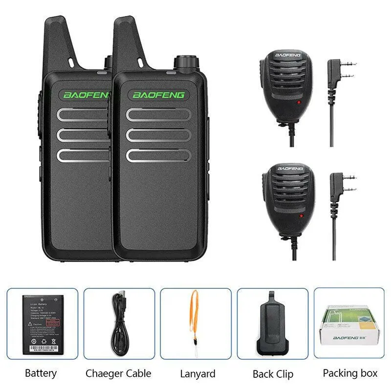 2PCS Baofeng BF-T20 5W Portable Mini Walkie Talkie VOX Charging USB For BF-C9 BF-888S KD-C1 Two Way Radio  Hotel Hunting
