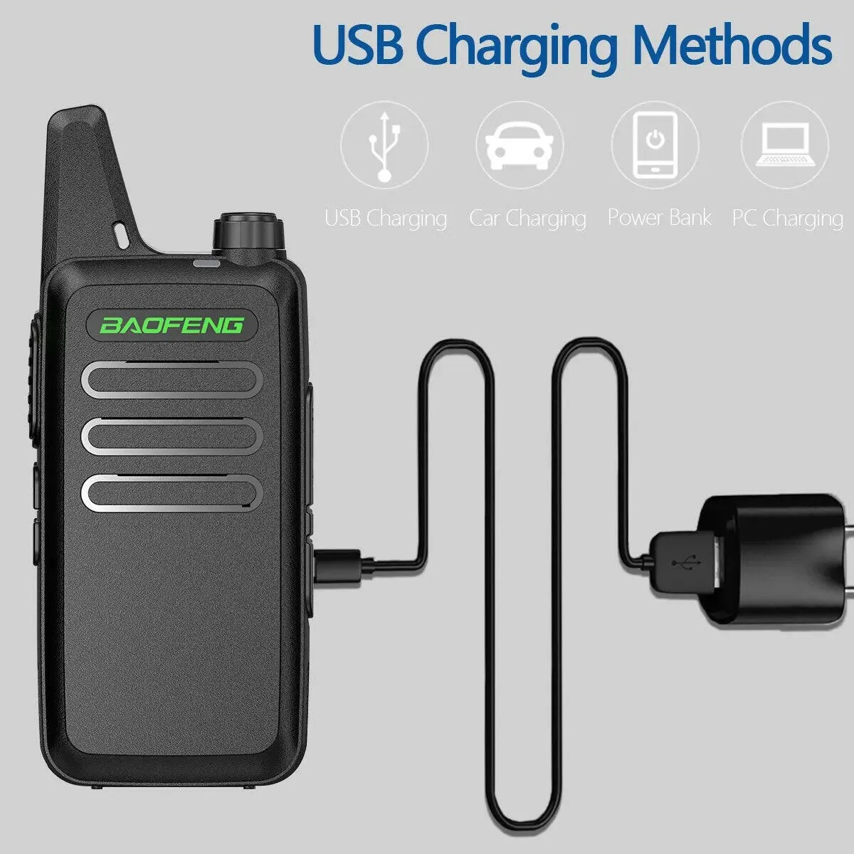 2PCS Baofeng BF-T20 5W Portable Mini Walkie Talkie VOX Charging USB For BF-C9 BF-888S KD-C1 Two Way Radio  Hotel Hunting