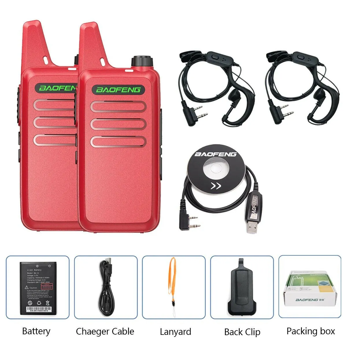 2PCS Baofeng BF-T20 5W Portable Mini Walkie Talkie VOX Charging USB For BF-C9 BF-888S KD-C1 Two Way Radio  Hotel Hunting