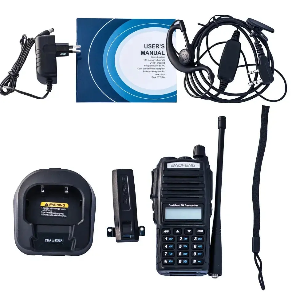 2Pcs Baofeng UV-82 Walkie Talkie CB Radio UV 82 Portable Two Way Radio FM VOX Transceiver Dual Band Long Range UV82 Ham Radios