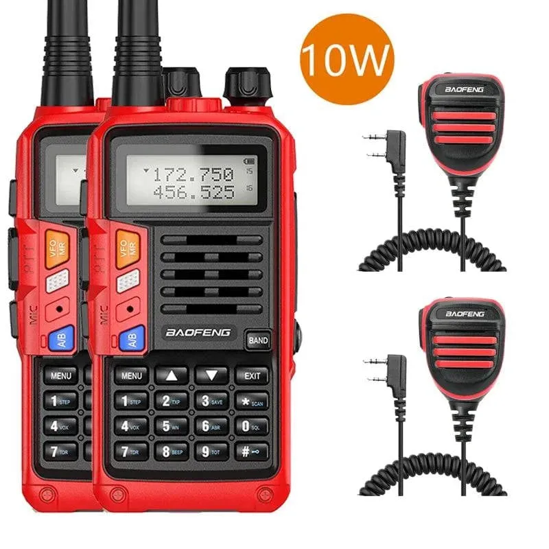 2PCS BaoFeng UV-S9 PLUS Waterproof Walkie Talkie 10W Powerful CB Radio Long Range Portable Two Way Radio set for hunting travel