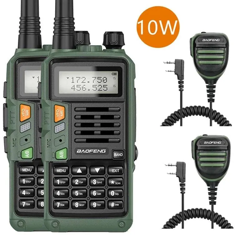 2PCS BaoFeng UV-S9 PLUS Waterproof Walkie Talkie 10W Powerful CB Radio Long Range Portable Two Way Radio set for hunting travel