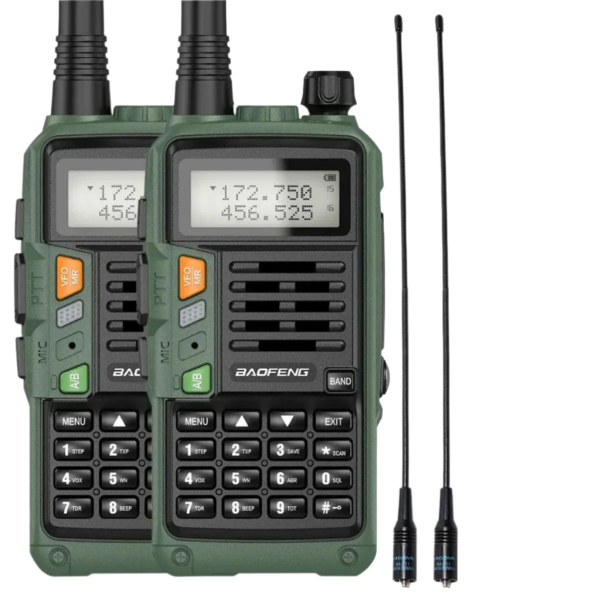 2PCS BaoFeng UV-S9 PLUS Waterproof Walkie Talkie 10W Powerful CB Radio Long Range Portable Two Way Radio set for hunting travel