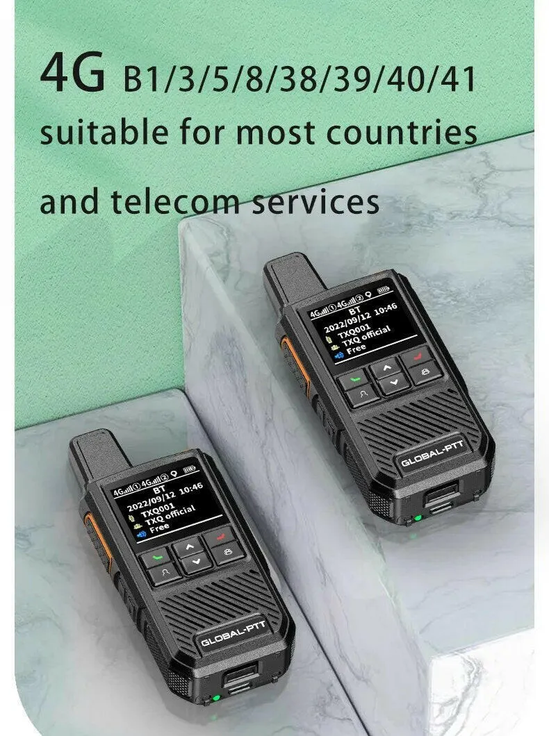 2PCS global-ptt global walkie talkie Wurui G1 POC radio commutator radios long range profesional Two-way radio internet police
