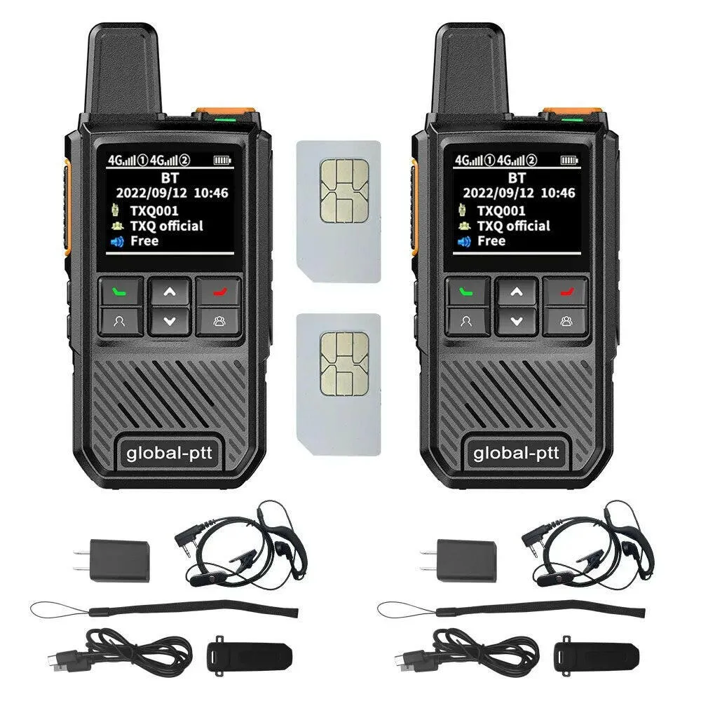 2PCS global-ptt global walkie talkie Wurui G1 POC radio commutator radios long range profesional Two-way radio internet police