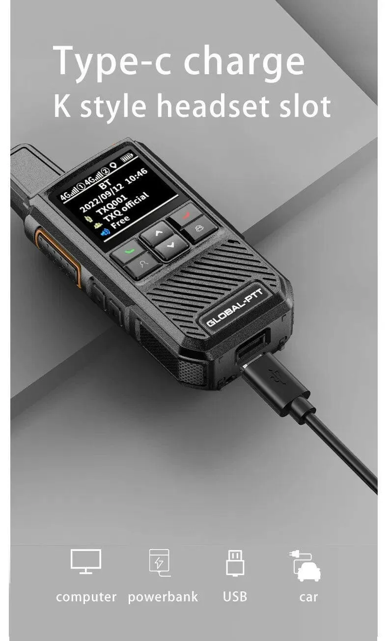 2PCS global-ptt global walkie talkie Wurui G1 POC radio commutator radios long range profesional Two-way radio internet police