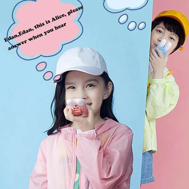 2PCS Kids Walkie Talkie Mini Phone Call Children Cartoon Talkie Walkie Toys 3KM Range UHF Radio Interphone Boys Girls Gifts