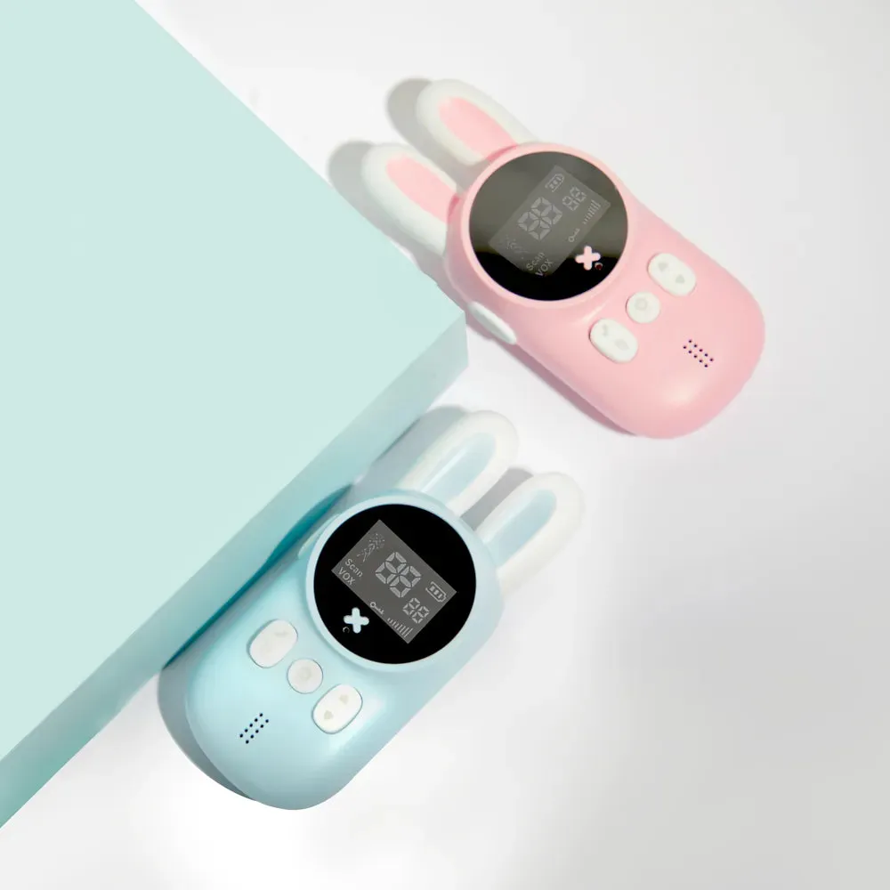 2PCS Kids Walkie Talkie Mini Phone Call Children Cartoon Talkie Walkie Toys 3KM Range UHF Radio Interphone Boys Girls Gifts