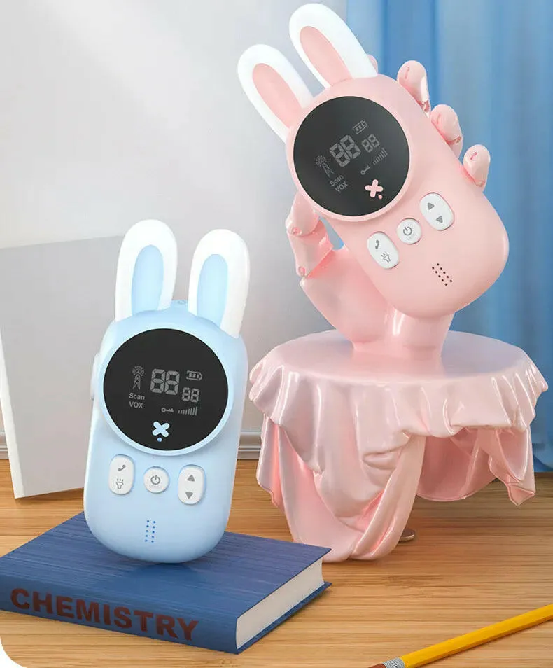2PCS Kids Walkie Talkie Mini Phone Call Children Cartoon Talkie Walkie Toys 3KM Range UHF Radio Interphone Boys Girls Gifts