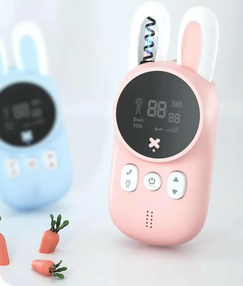 2PCS Kids Walkie Talkie Mini Phone Call Children Cartoon Talkie Walkie Toys 3KM Range UHF Radio Interphone Boys Girls Gifts