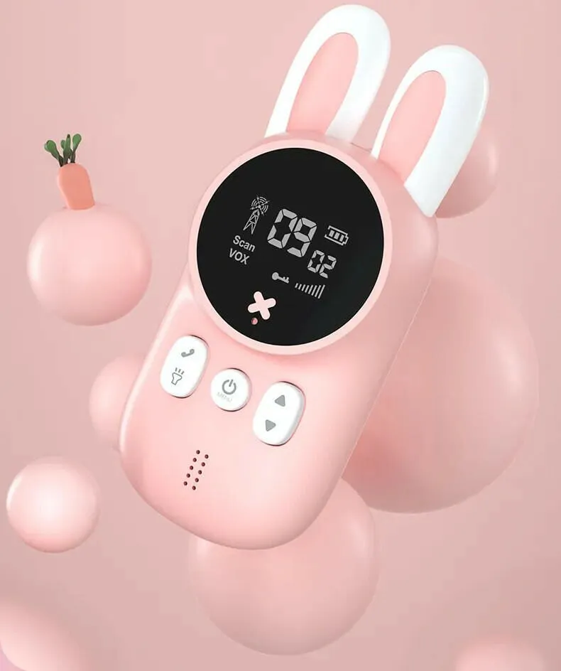 2PCS Kids Walkie Talkie Mini Phone Call Children Cartoon Talkie Walkie Toys 3KM Range UHF Radio Interphone Boys Girls Gifts