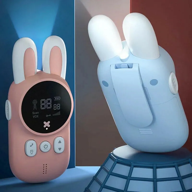 2PCS Kids Walkie Talkie Mini Phone Call Children Cartoon Talkie Walkie Toys 3KM Range UHF Radio Interphone Boys Girls Gifts