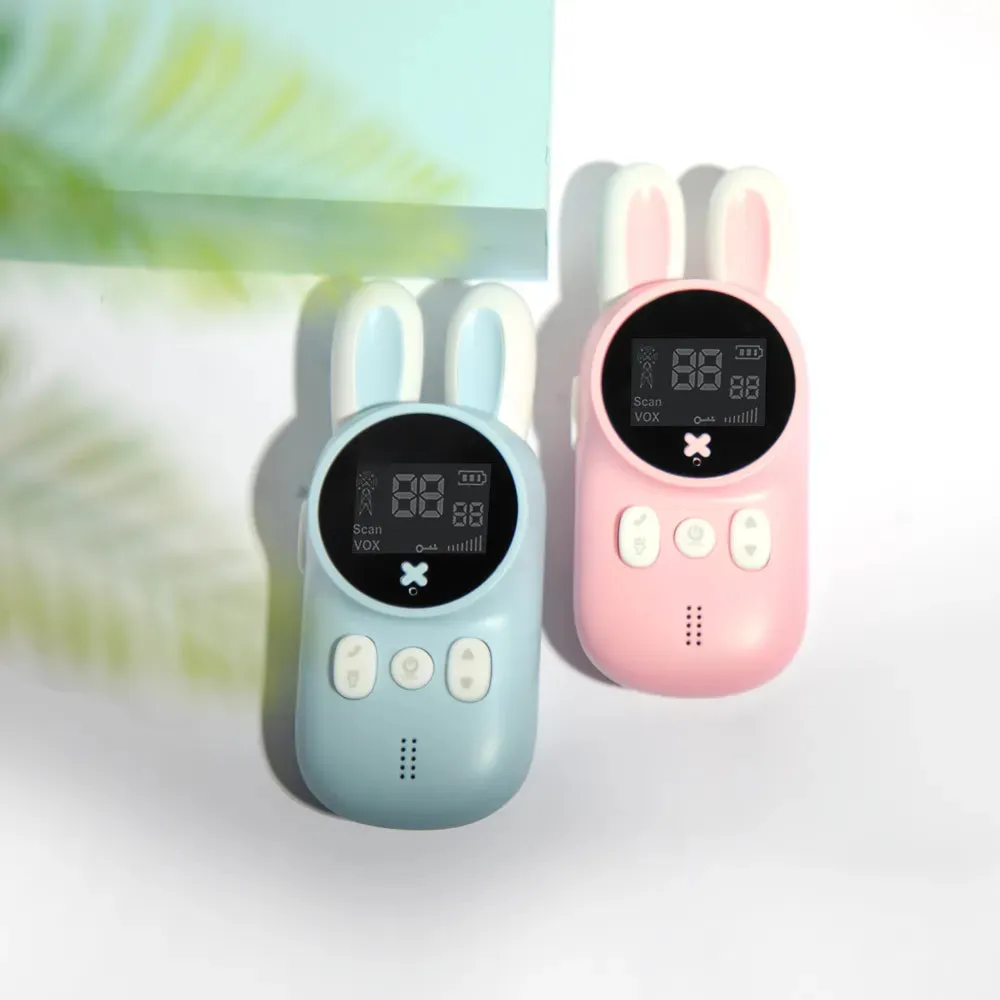 2PCS Kids Walkie Talkie Mini Phone Call Children Cartoon Talkie Walkie Toys 3KM Range UHF Radio Interphone Boys Girls Gifts