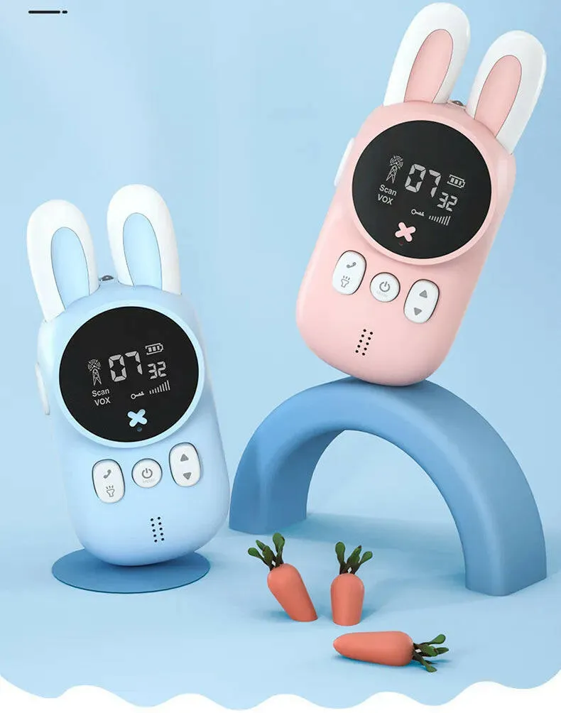 2PCS Kids Walkie Talkie Mini Phone Call Children Cartoon Talkie Walkie Toys 3KM Range UHF Radio Interphone Boys Girls Gifts