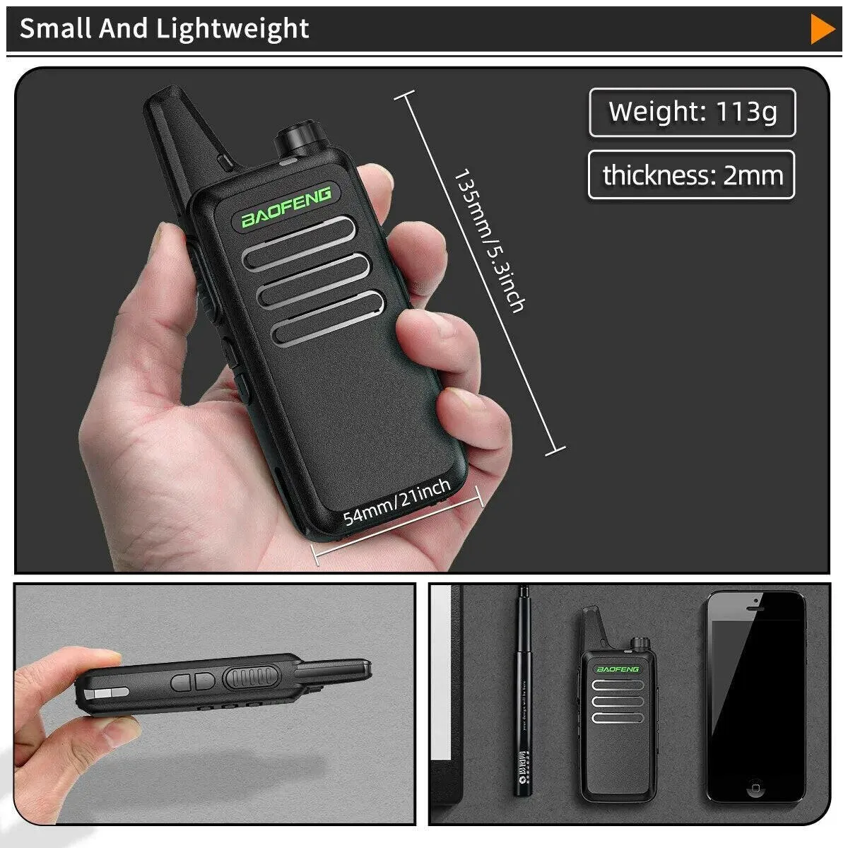 2PCS Mini Walkie Talkie Baofeng BF-T20 PortableTwo Way Radio Charging USB VOX For BF-C9 BF-888S KD-C1 for Station Hotel Hunting