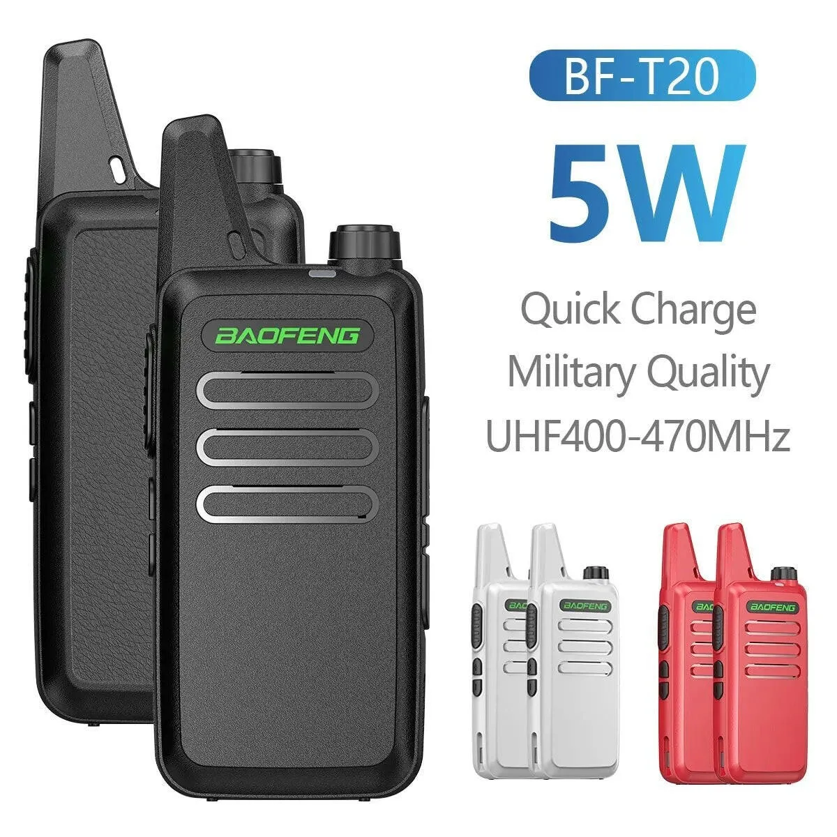 2PCS Mini Walkie Talkie Baofeng BF-T20 PortableTwo Way Radio Charging USB VOX For BF-C9 BF-888S KD-C1 for Station Hotel Hunting