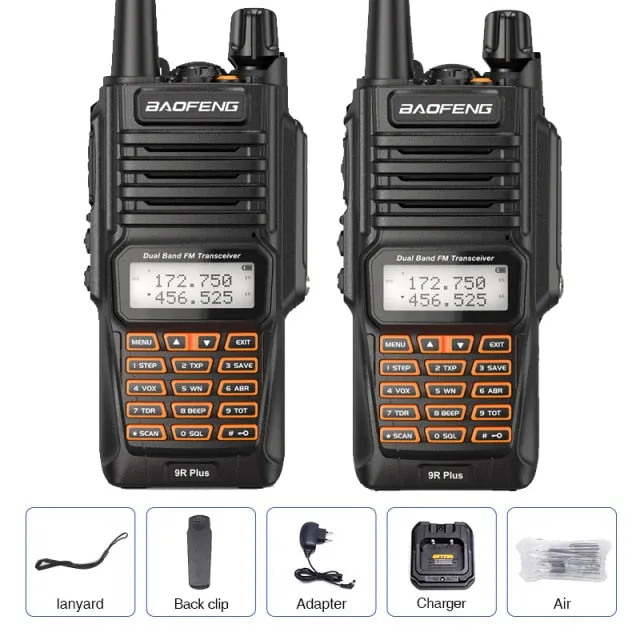 2PCS Walkie Talkies Waterproof Baofeng UV-9R PLUS 10W Portable CB Ham Radio Transceiver VHF UHF  2 Way Radio uv9r plus Hunt 10KM