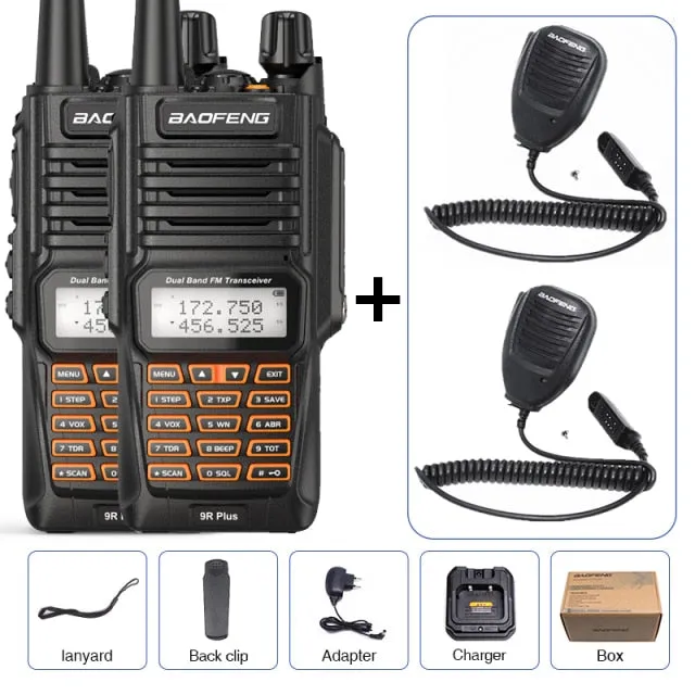 2PCS Walkie Talkies Waterproof Baofeng UV-9R PLUS 10W Portable CB Ham Radio Transceiver VHF UHF  2 Way Radio uv9r plus Hunt 10KM