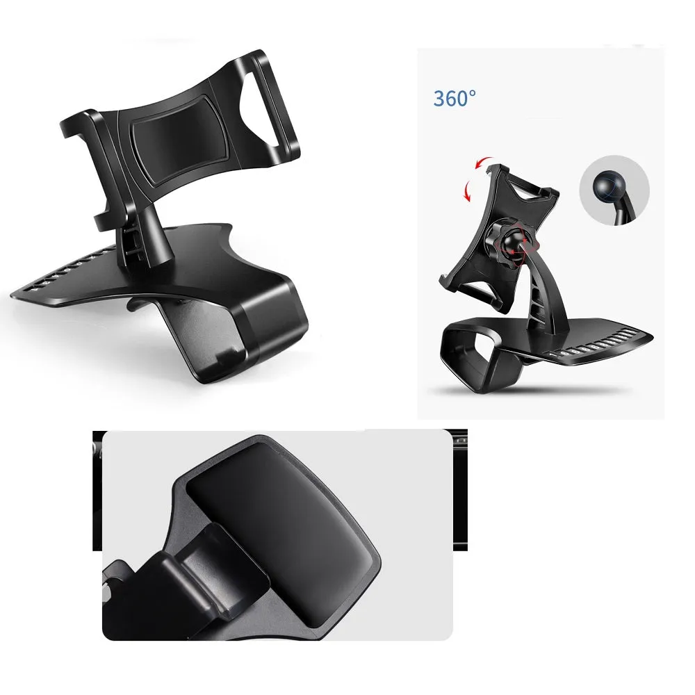 3 in 1 Car GPS Smartphone Holder: Dashboard / Visor Clamp   AC Grid Clip for Emporia Talk V20 - Black