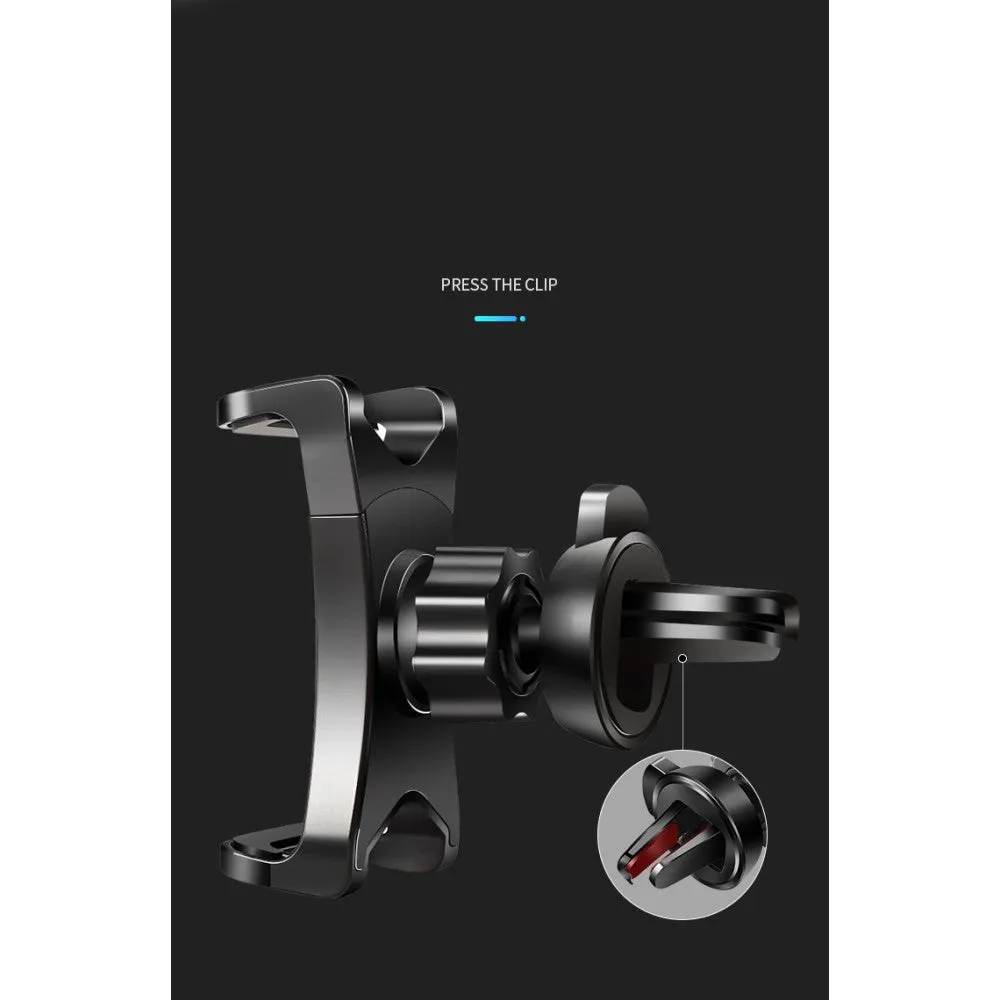 3 in 1 Car GPS Smartphone Holder: Dashboard / Visor Clamp   AC Grid Clip for Emporia Talk V20 - Black