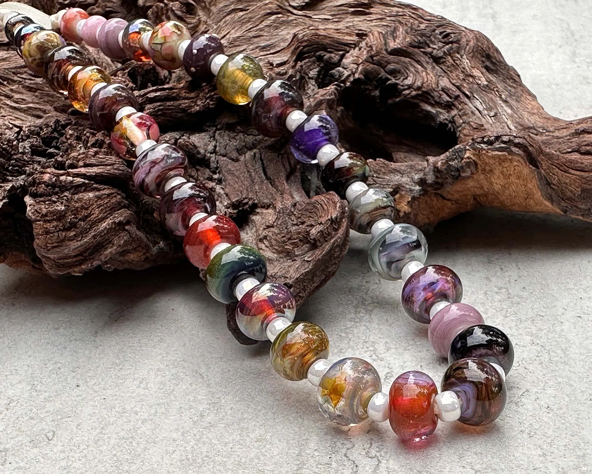 31 Mini Brown Orphan Mix Lampwork Beads Set SRA