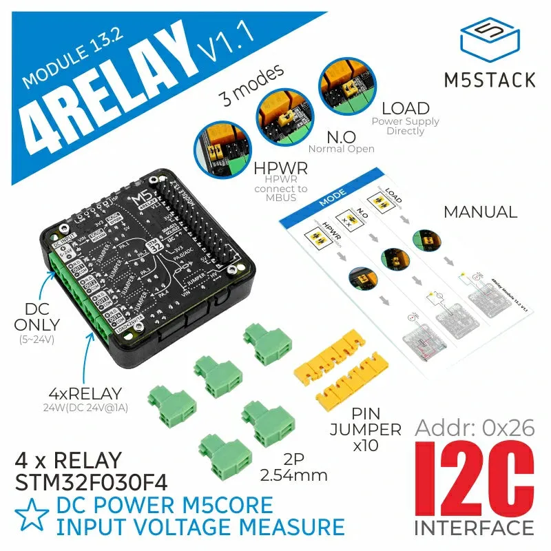 4-Channel Relay 13.2 Module V1.1 (STM32F030)