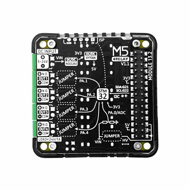 4-Channel Relay 13.2 Module V1.1 (STM32F030)