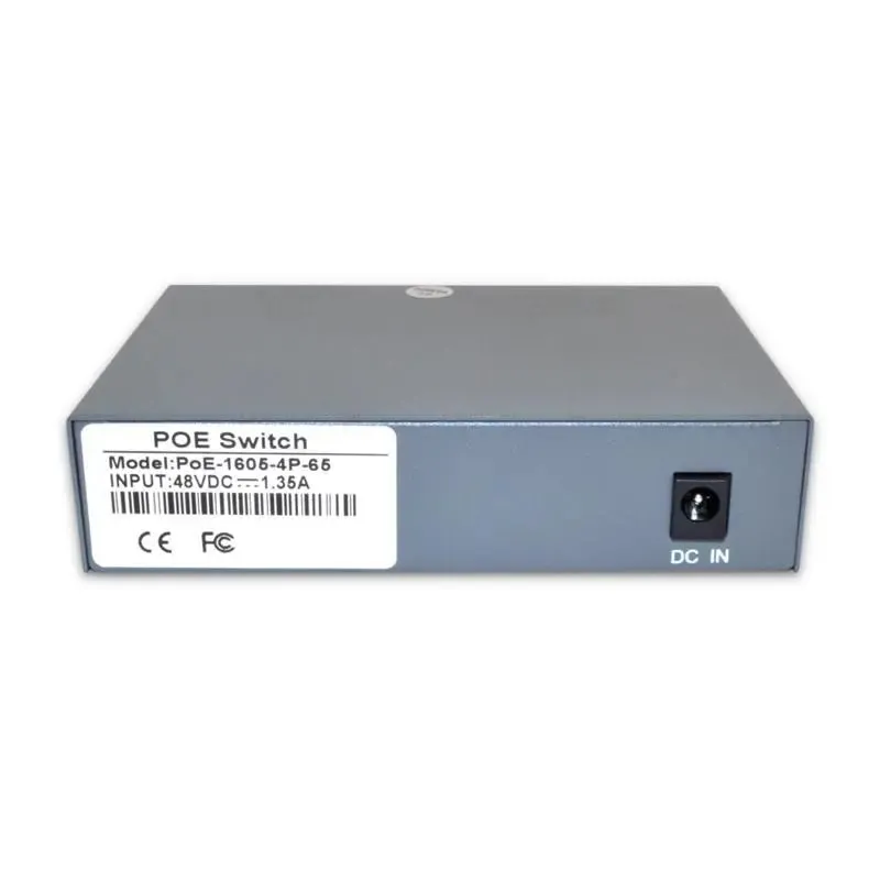 4 Port Unmanaged Gigabit Ethernet PoE Switch and Uplink Port, 10/100/1000Mbps