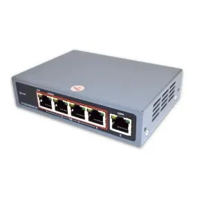 4 Port Unmanaged Gigabit Ethernet PoE Switch and Uplink Port, 10/100/1000Mbps