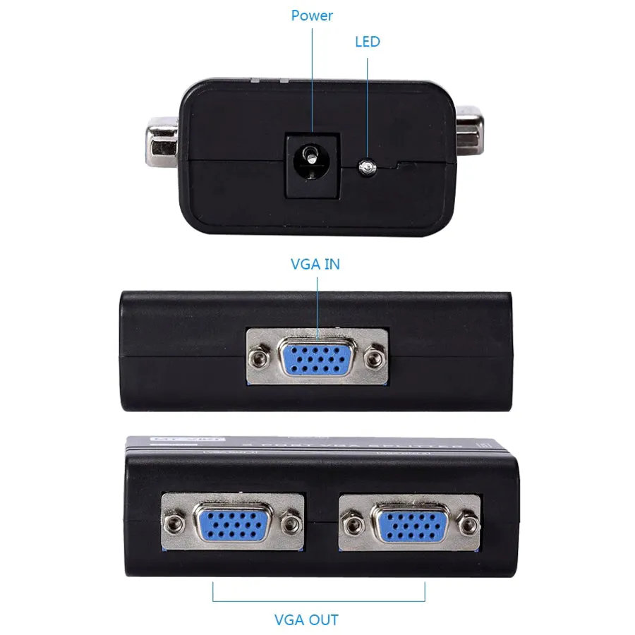 4Xem 2-Port Vga Splitter 250 Mhz