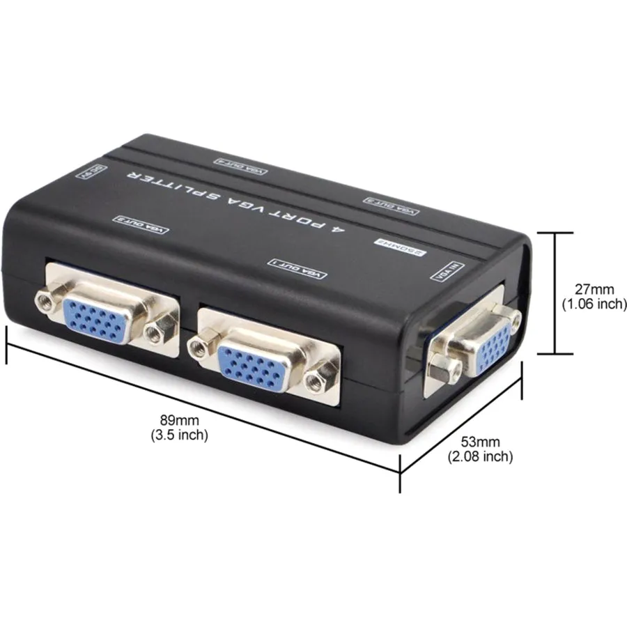 4Xem 4-Port Vga Splitter 250 Mhz