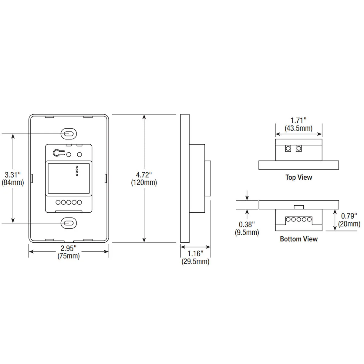 5-Channel DMX Wall Controller with Bluetooth App For RGBTW Strip lights