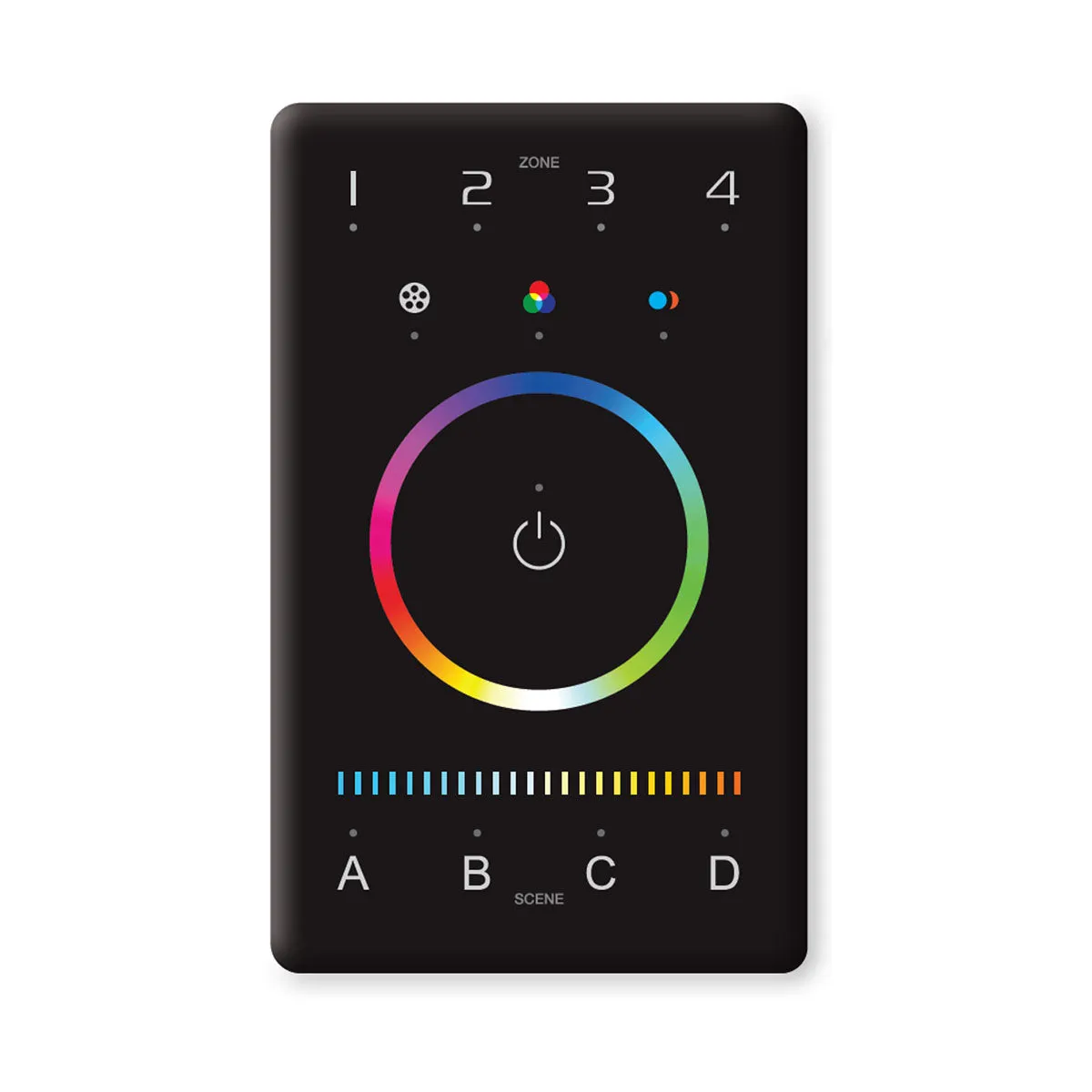 5-Channel DMX Wall Controller with Bluetooth App For RGBTW Strip lights