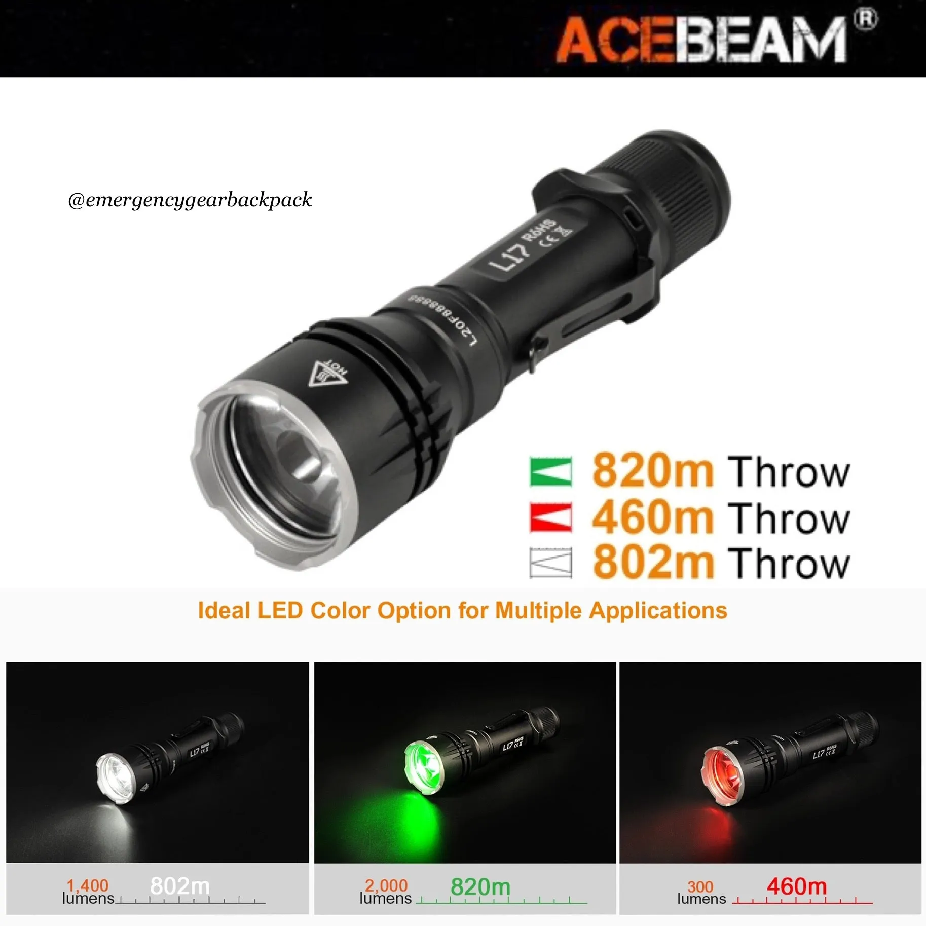 ACEBEAM L17 Ultra-long Range Flashlight