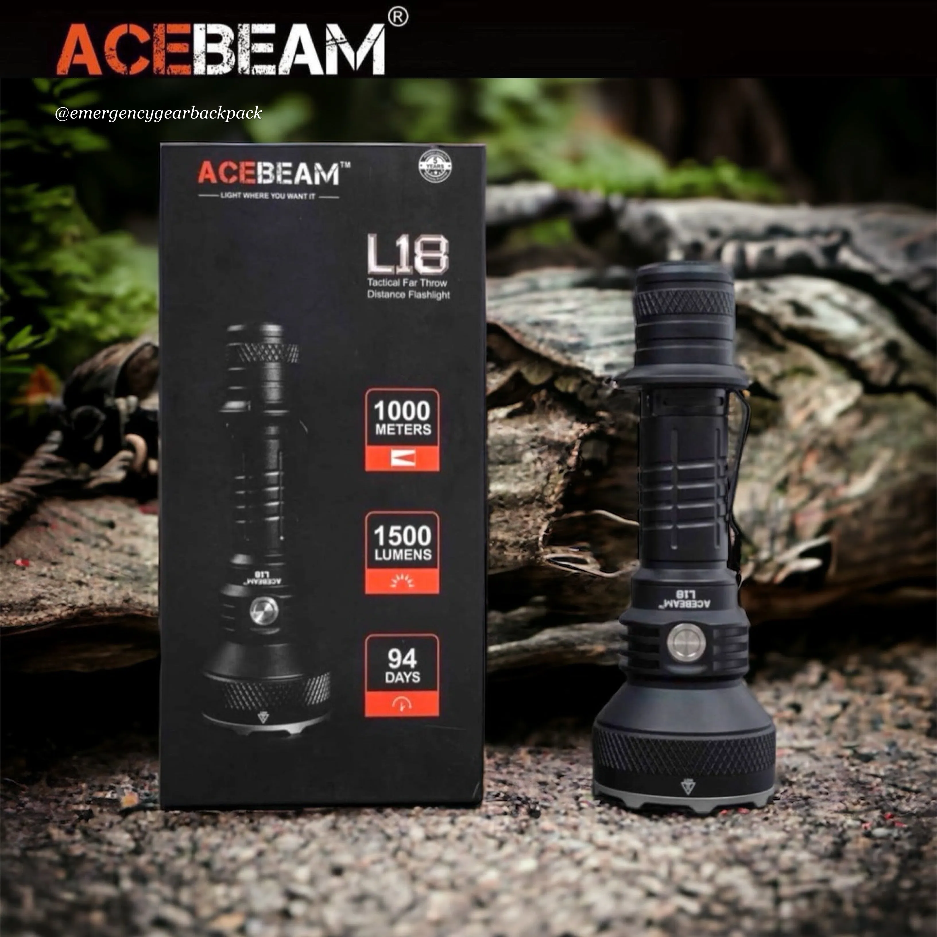 ACEBEAM L18 Ultra-long Range Tactical Flashlight