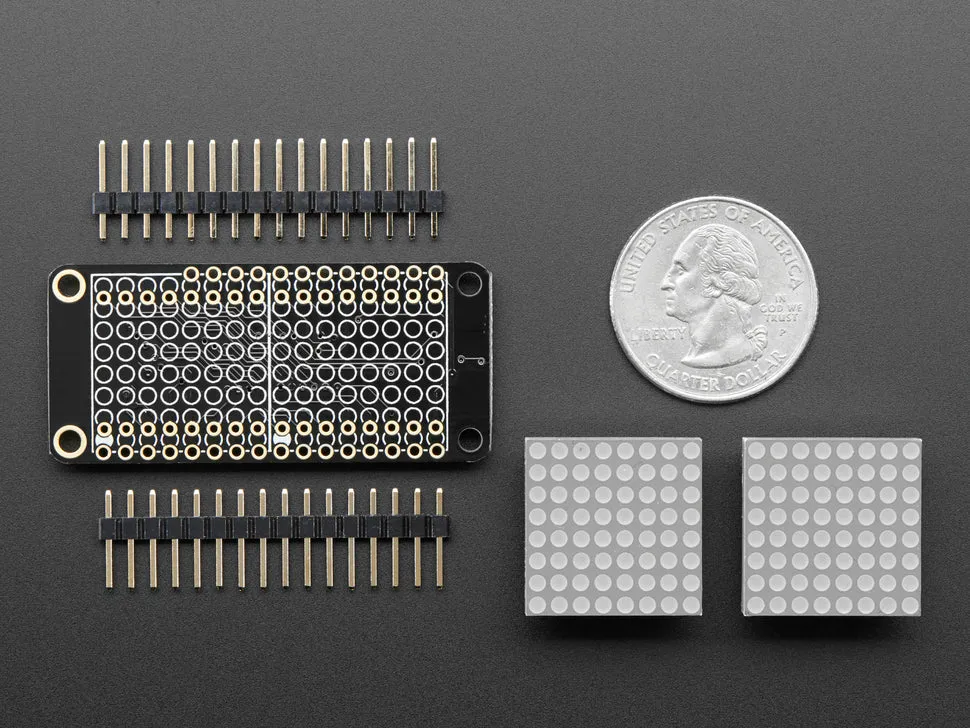 Adafruit 0.8" 8x16 LED Matrix FeatherWing Display - Red