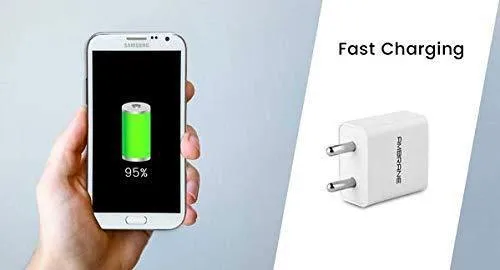 Ambrane AWC47 2.1A Fast Mobile Charger with MicroUSB Charging Cable