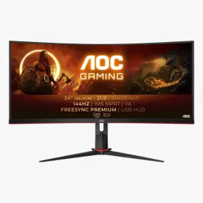 AOC 34" CU34G2X/BK Ultrawide Curved Gaming Monitor