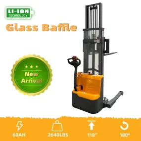 Apollolift Forklift Lithium Battery Full Electric Walkie Stacker 2640lbs Cap. Straddle Legs. 118" lifting A-3035