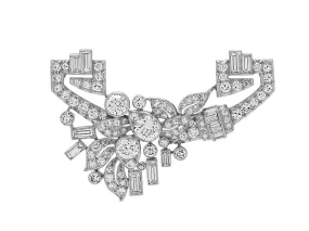 Art Deco Diamond Brooch in Platinum