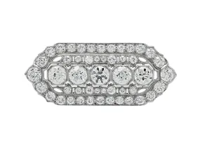 Art Deco Diamond Brooch/Pendant in Platinum