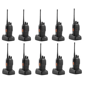 Baofeng 5W 10PCS BF-888S Walkie Talkies Handheld Two Way Radios Battery and Charger 2-4 KM