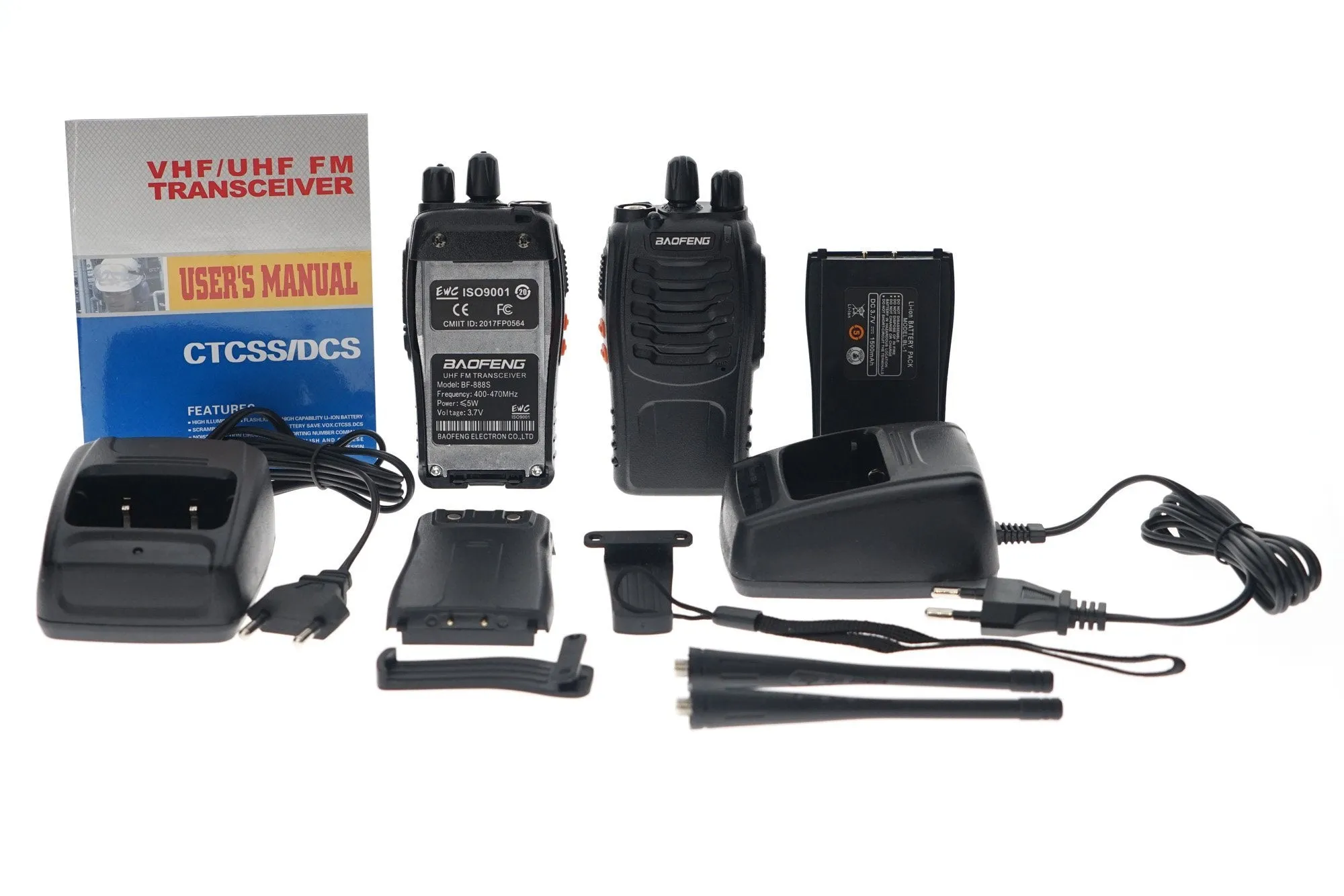 Baofeng 5W 20PCS  BF-888S Walkie Talkies Handheld Two Way Radios Battery and Charger 2-4 KM