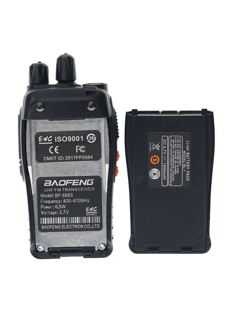 Baofeng 5W BF- 888s  4PCS Walkie Talkies Handheld Two Way Radios Battery and Charger 2-4 KM
