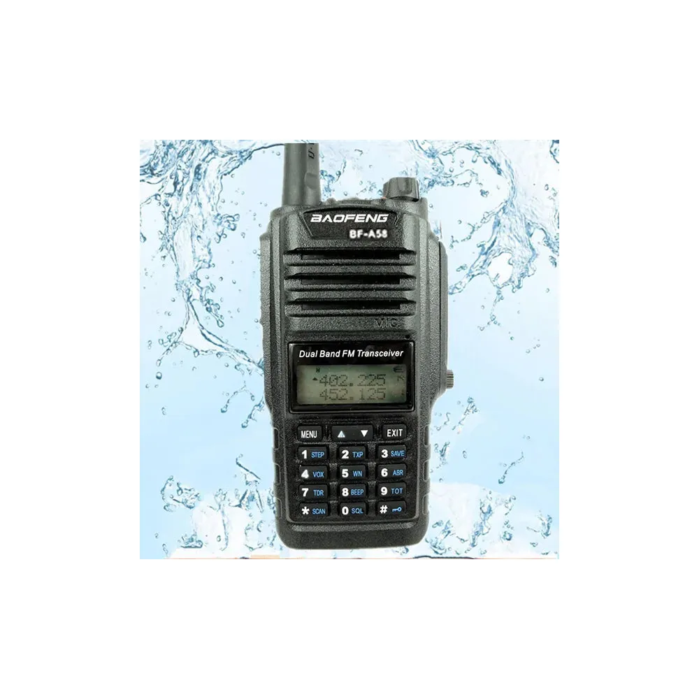 BaoFeng BF-A58 (Set of 5/6/7/8/9/10) Walkie-Talkie Dual-Band VHF/UHF Transceiver 5W PC Programmable Two-Way Radio with 128 Store Channels, 136-174/400-520MHz Frequency, 9km Max. Talking Range,1800mAh Battery Capacity, IP68 Waterproof