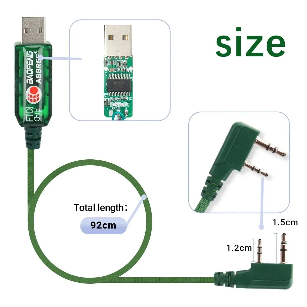 Baofeng FTDI Universal Plug & Play USB Programming Cable for UV-5R 888S UV 13 17 21 PRO Walkie Talkie Easy Setup No Drive Needed