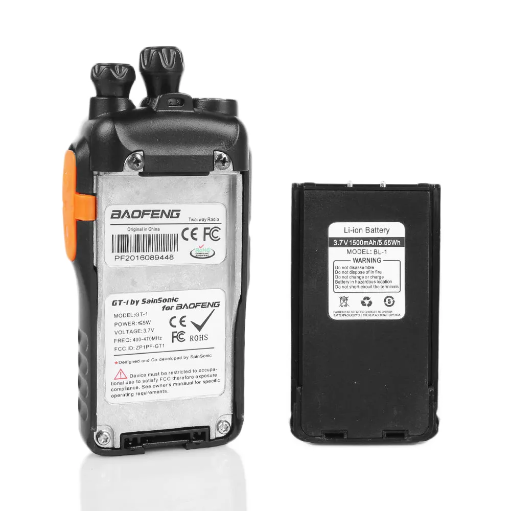 Baofeng GT-1 | UHF | 5W | 16CH | Flashlight | FM Function Two-Way Radio
