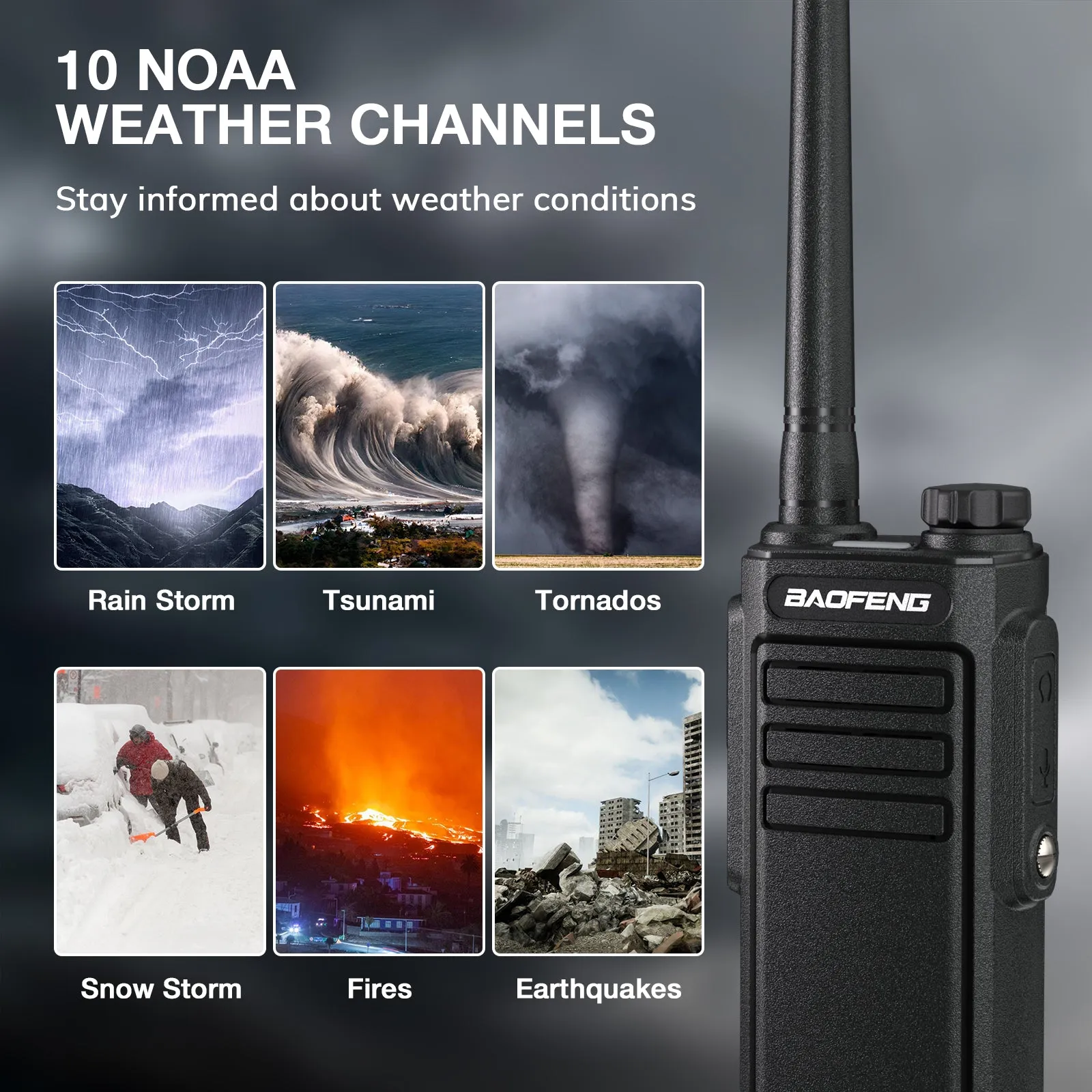 Baofeng MP31 GMRS Radio [1 Pair] | 2W |  IP54 Waterproof | USB-C Charging | VOX | NOAA Receive & Scan